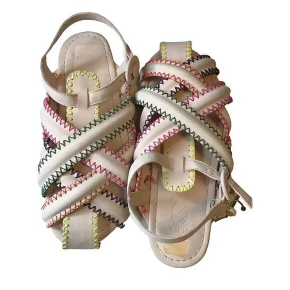 FARM Rio Zigzag Stitch Sandal Rainbow Pattern Tropical‎ Beach